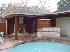 Outdoor Kitchen With Roof
